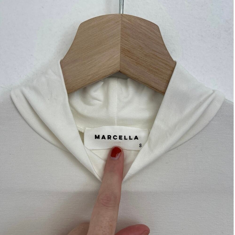 Marcella NYC Ana Mock Neck Stretch Jersey Half Sleeve Fitted Classic Top - Small - Picture 5 of 7
